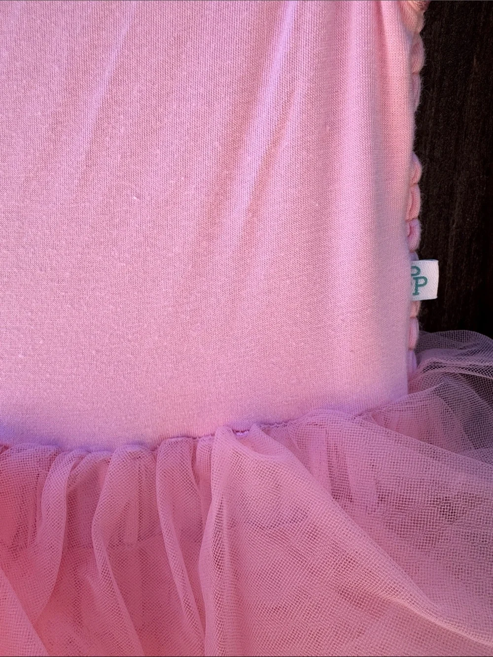 Posh Peanut Starry Pink Ruffled Tulle Smocked Dress